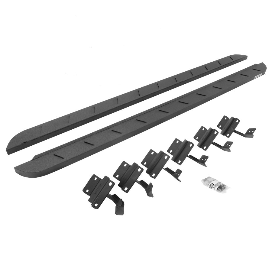 GO RHINO 63415587ST RB10 Slim Line Running Boards with Mounting Brackets Kit for 15-24 F-150, F-250 Super Duty, F-350 Super Duty (Crew Cab Pickup)