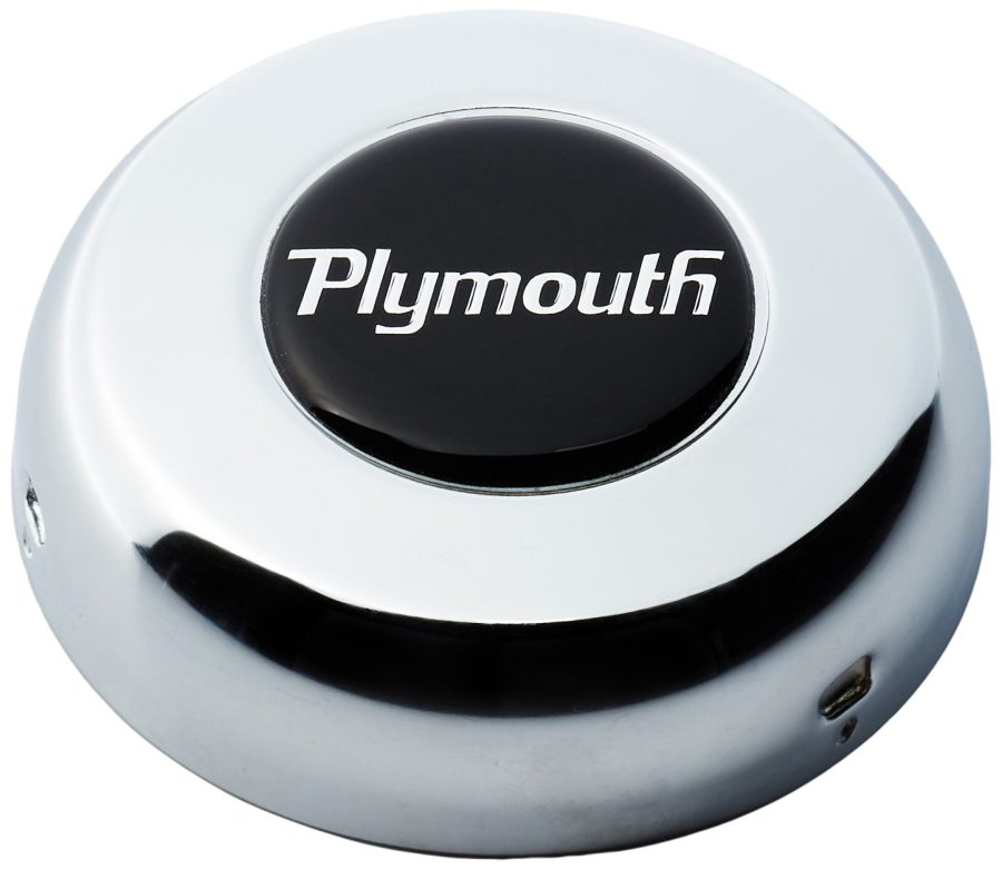 GRANT 5694 Mopar Licensed Plymouth Chrome Horn Button for Classic and Challenger Steering Wheels