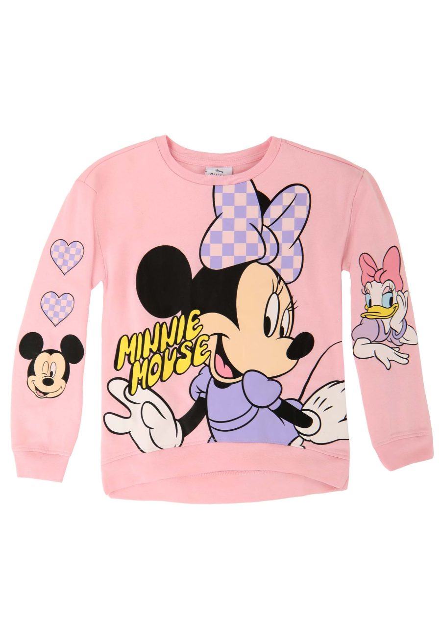 Girl's Minnie Checkered Bow Long Sleeve Shirt