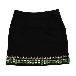 Glaciers Embellished Skirt in Black