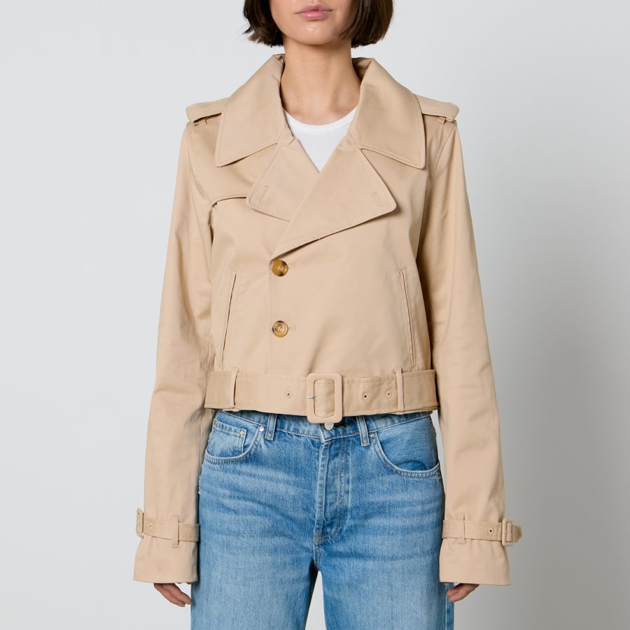 Good American Chino Gaberdine Cropped Trench Jacket - L/XL