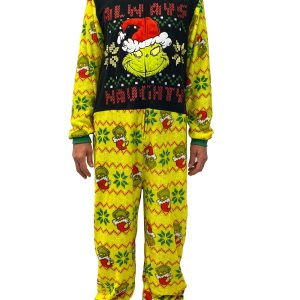 Grinch Always Naughty Ugly Adult Sweater Union Suit