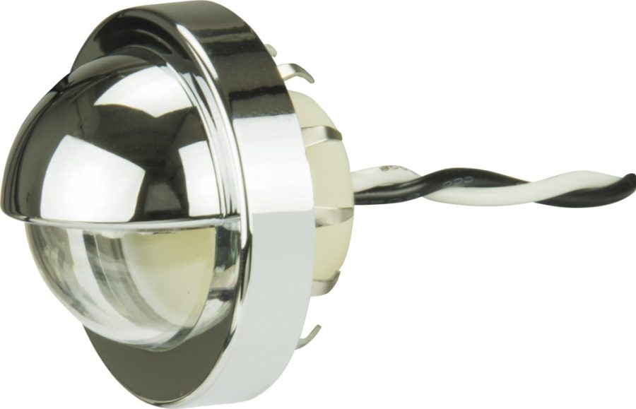 HOPKINS B165 LED LICENSE LIGHT 3PK, 1-1/4 Inch Diameter; LED Bulb; 2 Wire; 12 Volt; chrome Housing; Single