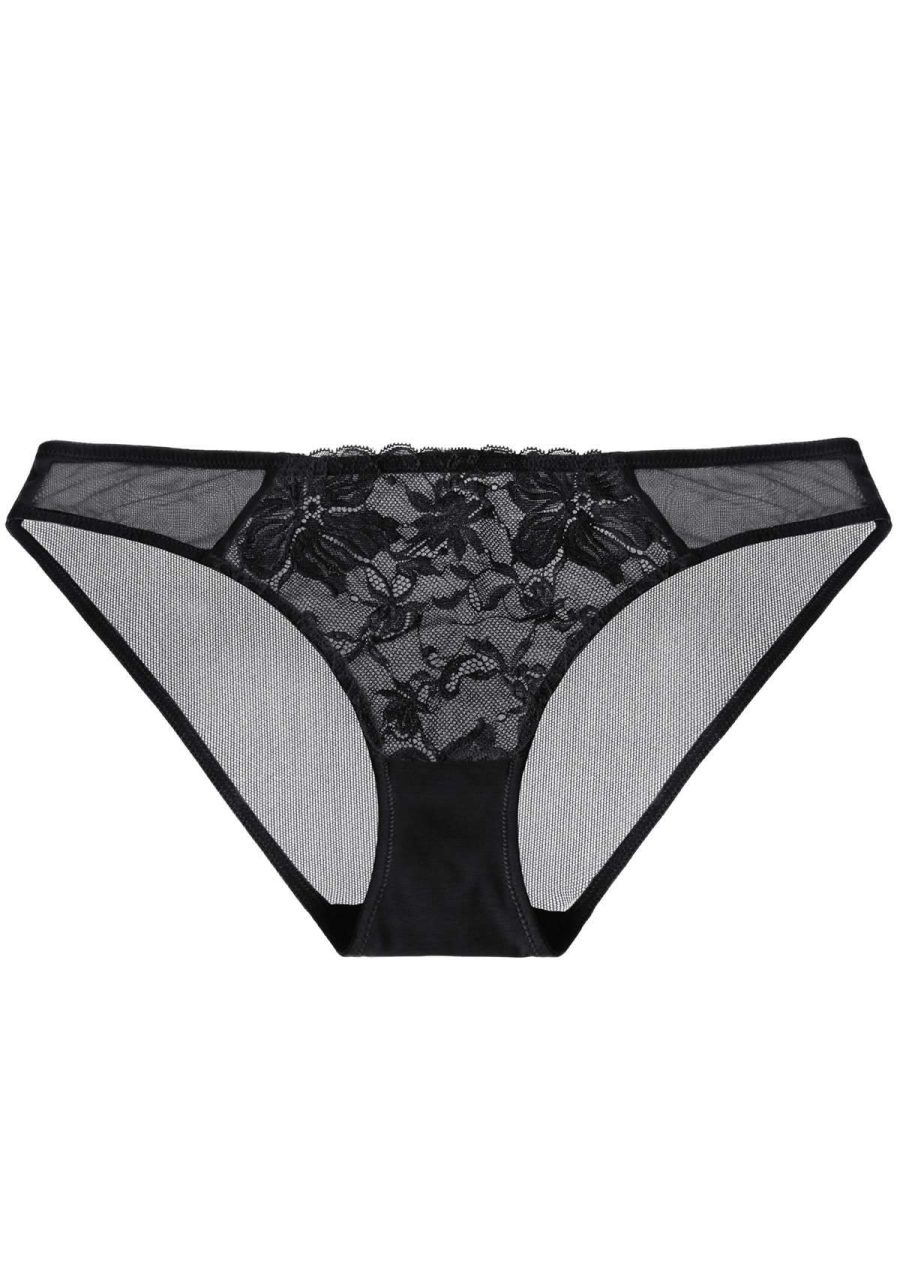 HSIA Breathable Sexy Feminine Lace Mesh Bikini Underwear - XXXL / Black