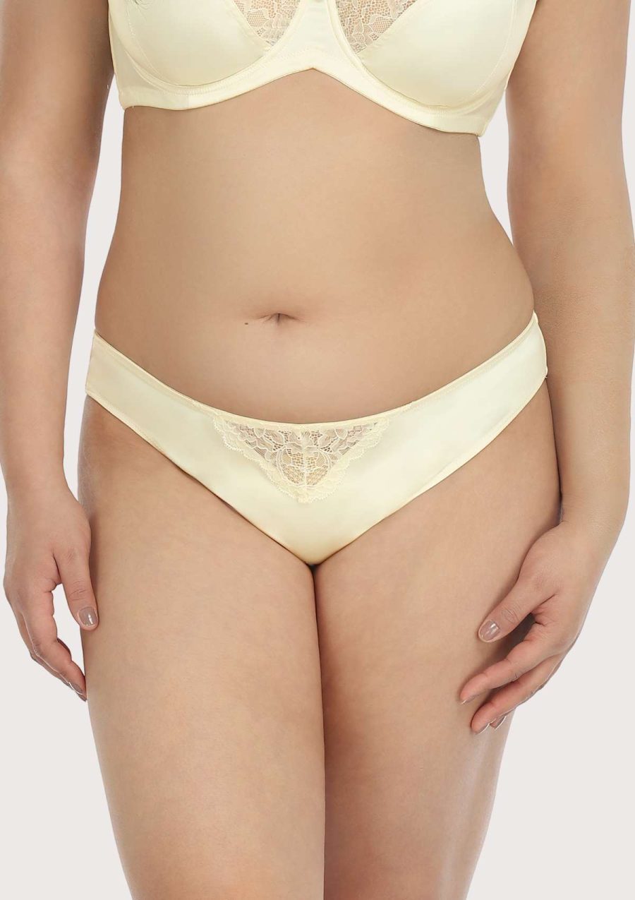 HSIA Foxy Satin Floral Lace Airy Comfy Low Rise Sexy Cute Underwear. - XL / Champagne