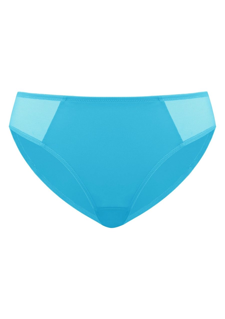 HSIA Pretty Secrets Lace Trim Matching Bikini Underwear -Cute and Sexy - Horizon Blue / M