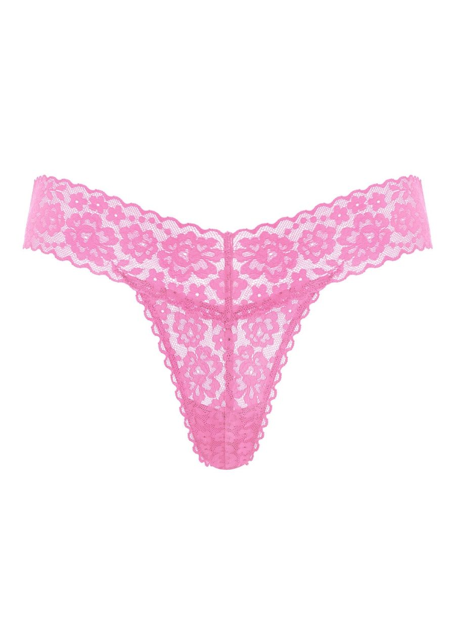 HSIA Soft Sexy Lace Cheeky Thong Underwear - S / Pink (1 Pack)