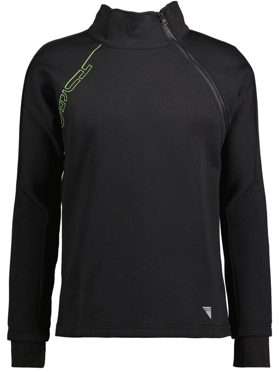 HUGO Mock Neck Sweatshirt Glow-in-the-dark Logo Black