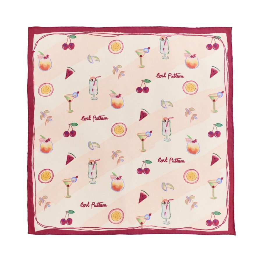 "Happy Hour" Silk Bandana - Martini Pink