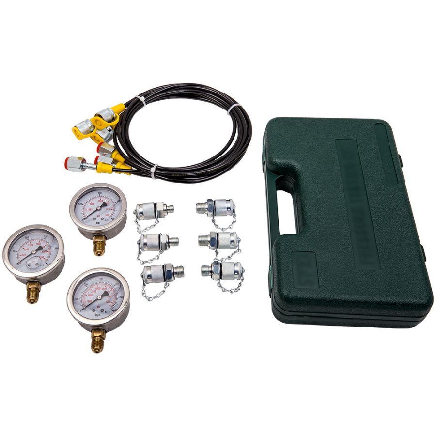 Hydraulic Pressure Gauge Test Tester Diagnostic Couplings Kit Excavator