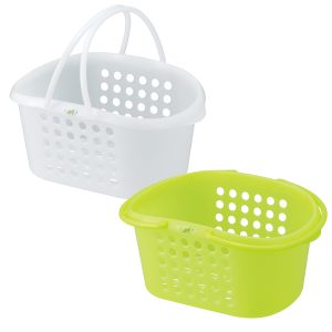 INOMATA Leaf Bathroom Handy Basket Green / White