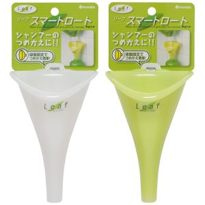 INOMATA Leaf Suction Cup Smart Funnel for Shampoo or Shower Gel Green / White