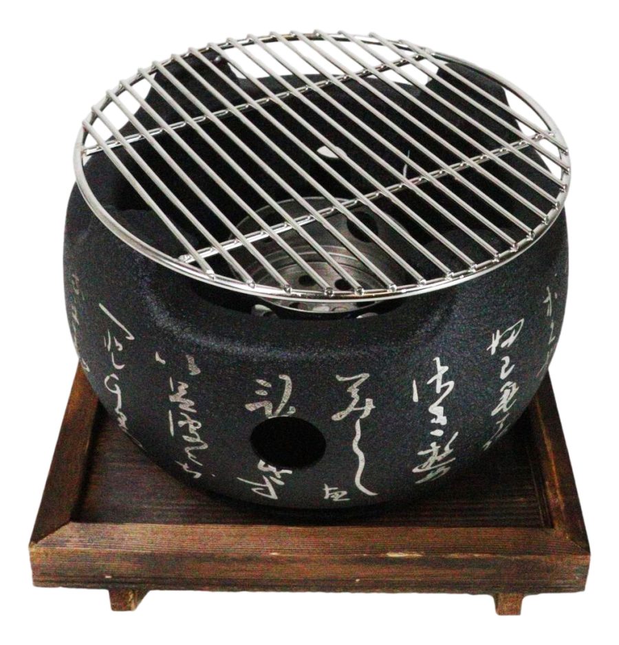 Japanese Cuisine Portable Konro Charcoal Grill BBQ Stove With Mesh And Trivet