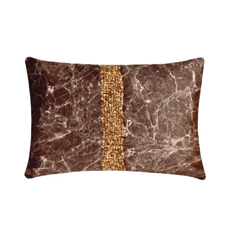 Jasper Touchstones - Brown Suede Lumbar Pillow Cover