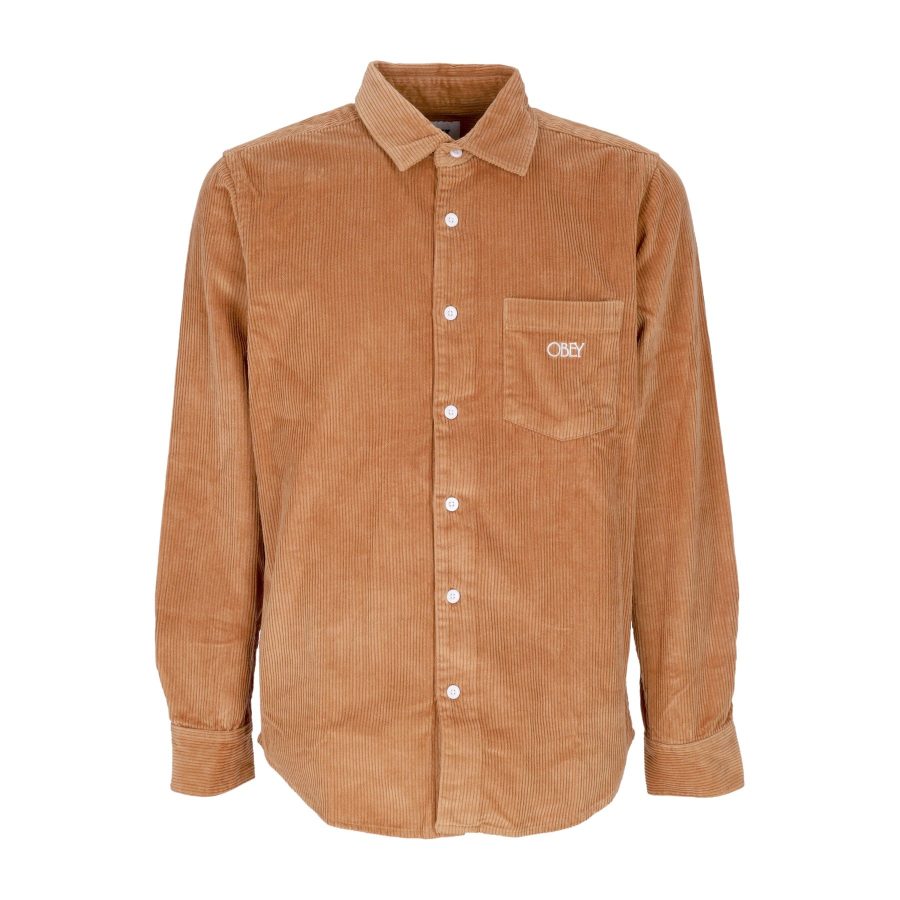 Julian Woven Men's Long Sleeve Shirt L/s Brown Sugar