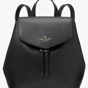 Kate Spade Lizzie Medium Flap Backpack Black Leather Bag KE895 NWT $359 Retail