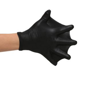 Kid's Black Webbed Costume Gloves