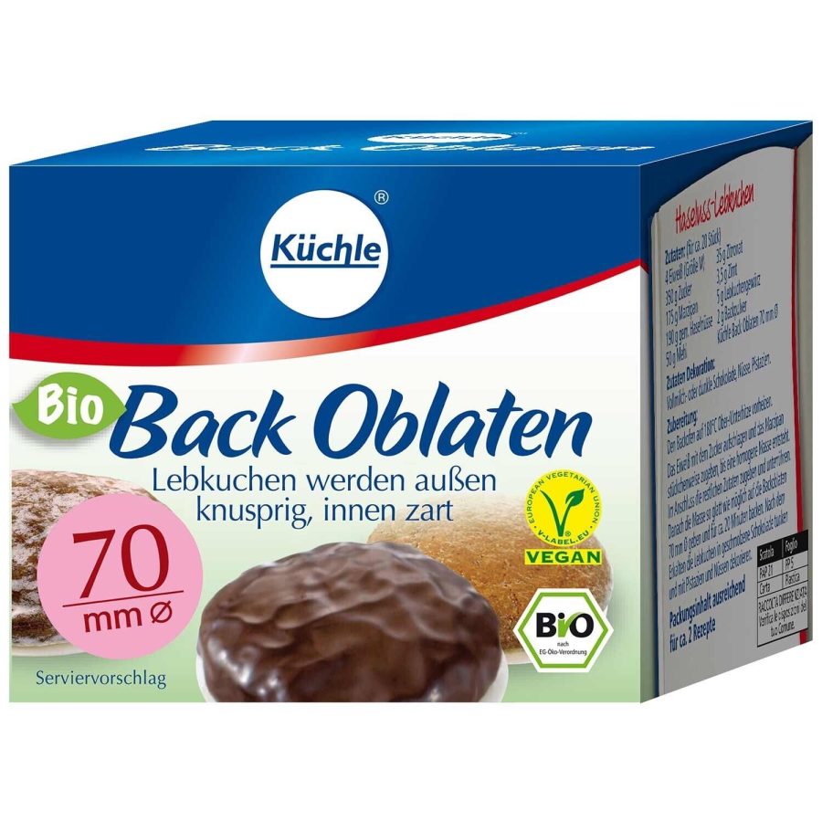 Kuchle Back-Oblaten oblaten round wafers for baking 70mm ORGANIC