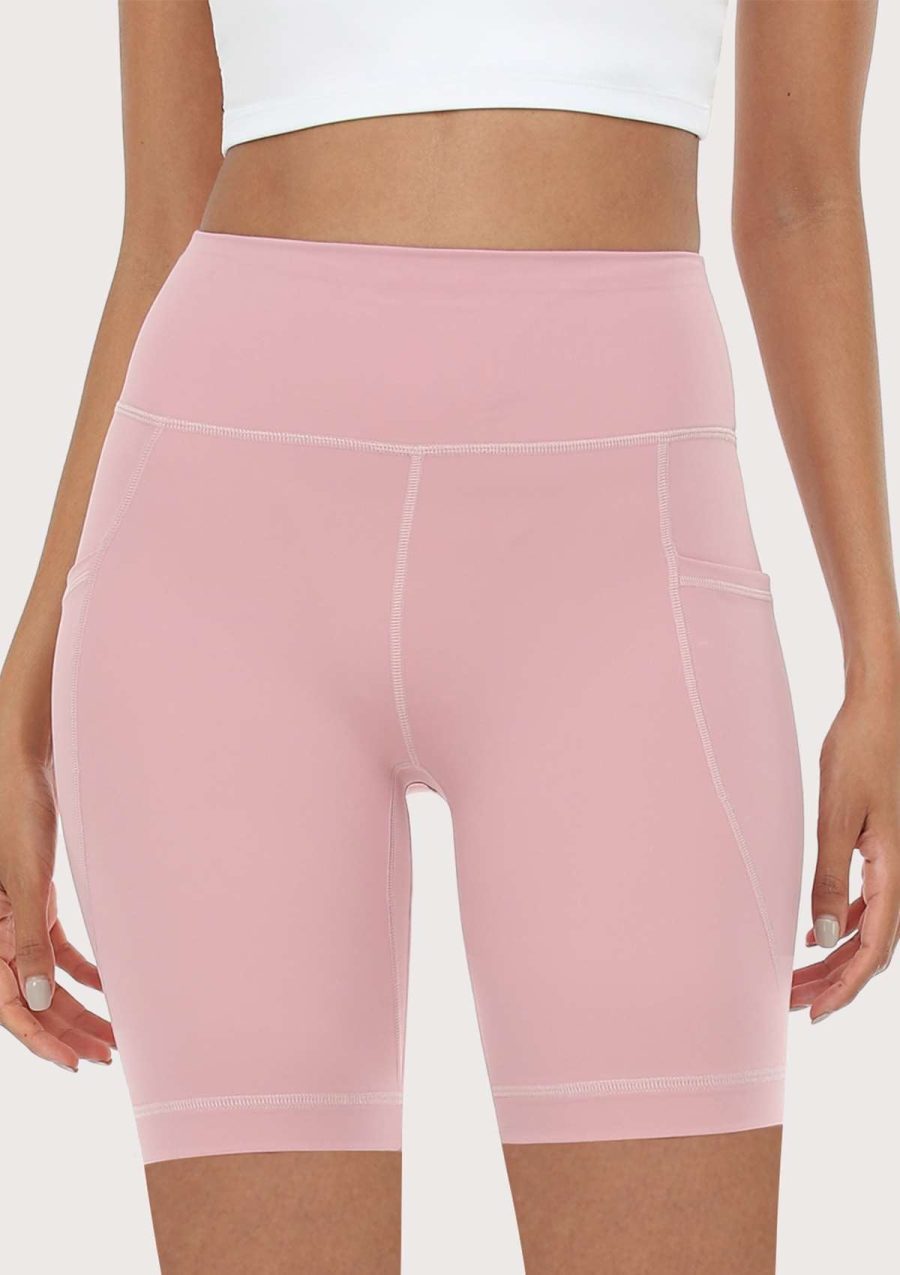 LEAPX Fluent High-Waist Sports Bike Shorts - S / Short / Pink