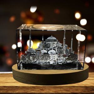 LED Base included | Hagia Sophia 3D Engraved Crystal Decor