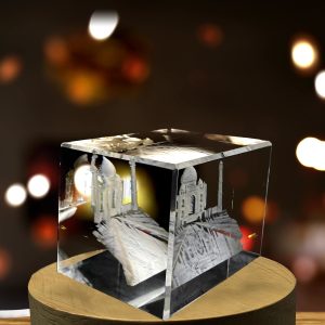 LED Base included | Taj Mahal 3D Engraved Crystal Keepsake Souvenir