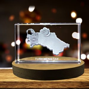 LED Base included | Turkmenistan 3D Engraved Crystal 3D Engraved Crystal