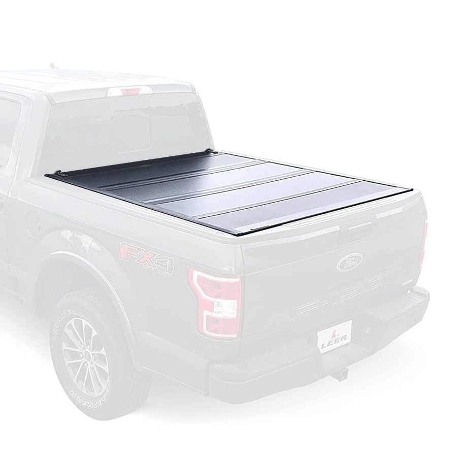 LEER 650169 HF650M Quad-Folding Truck Bed Tonneau Cover, Fits Ford F-150 Light Duty, Years 2015-2024, 66 INCH Truck Bed, Black