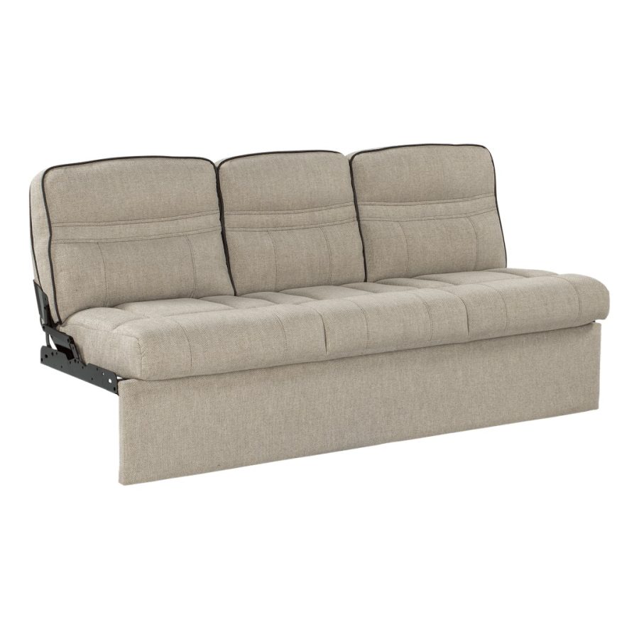 LIPPERT 2020129839 JACKNIFE SOFA-68, Jack Knife; 68 Inch Width x 30 Inch Depth x 34 Inch Height Overall; 65 Inch Width x 20 Inch Depth x 19 Inch Height Seating Surface Size; 65 Inch Width x 42 Inch Depth x 19 Inch Height Sleeping Surface Size