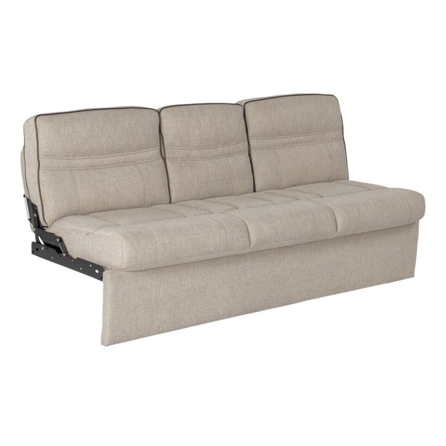 LIPPERT 2020129842 JACKNIFE SOFA-72, Jack Knife; 72 Inch Width x 30 Inch Depth x 34 Inch Height Overall; 69 Inch Width x 20 Inch Depth x 19 Inch Height Seating Surface Size; 69 Inch Width x 42 Inch Depth x 19 Inch Height Sleeping Surface Size