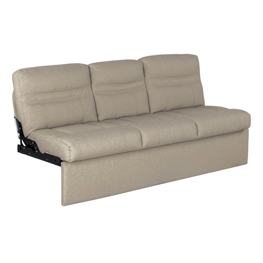 LIPPERT 2020135025 JACKNIFE SOFA-68, Jack Knife; 68 Inch Width x 30 Inch Depth x 34 Inch Height Overall; 65 Inch Width x 20 Inch Depth x 19 Inch Height Seating Surface Size; 65 Inch Width x 42 Inch Depth x 19 Inch Height Sleeping Surface Size