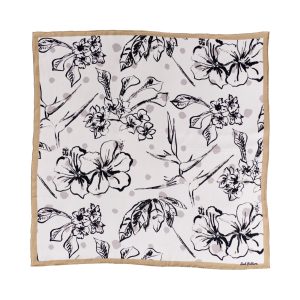 "La Isla" Silk Bandana Scarf - Coffee