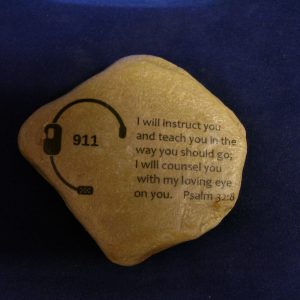 Law Enforcement 911 Dispatcher Stone gift Bible verse Prayer Psalm 32:8 Instruct