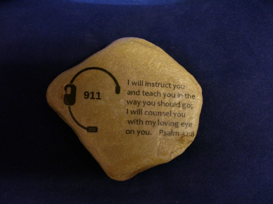 Law Enforcement 911 Dispatcher Stone gift Bible verse Prayer Psalm 32:8 Instruct