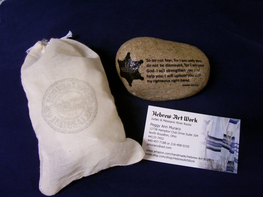 Law Enforcement Police Officer Sheriff Badge Stone gift Bible verse Isaiah 41:10