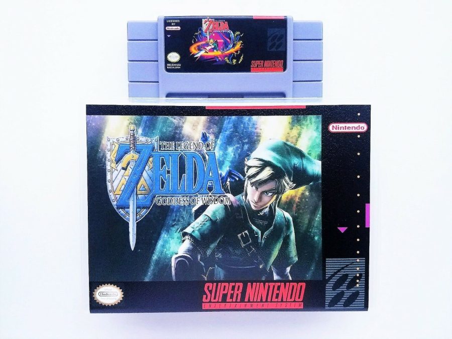 Legend of Zelda Goddess of Wisdom (Game & Custom Case) - Super Nintendo SNES