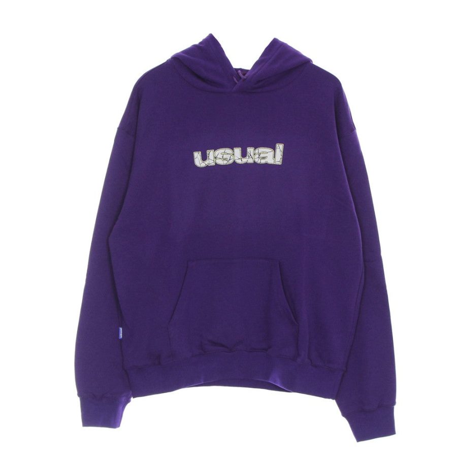 Lightweight Hooded Sweatshirt for Men Cracked Hoodie Purple