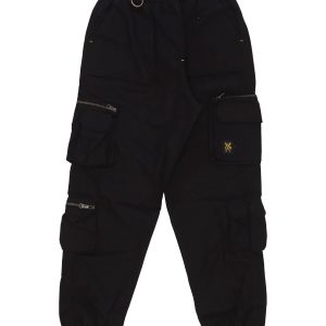 Long Men's Cargo Joggers Pants Black