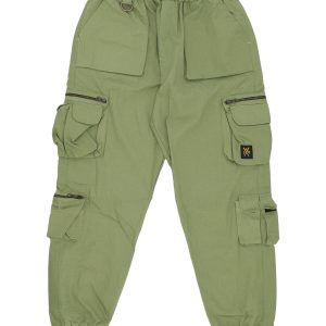 Long Men's Cargo Joggers Pants Military Green