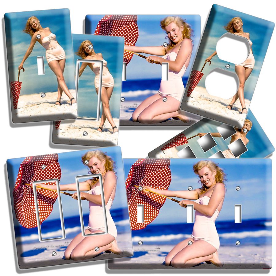 MARILYN MONROE SEXY BEACH BIKINI LIGHT SWITCH WALL PLATE OUTLET ROOM ART DECOR