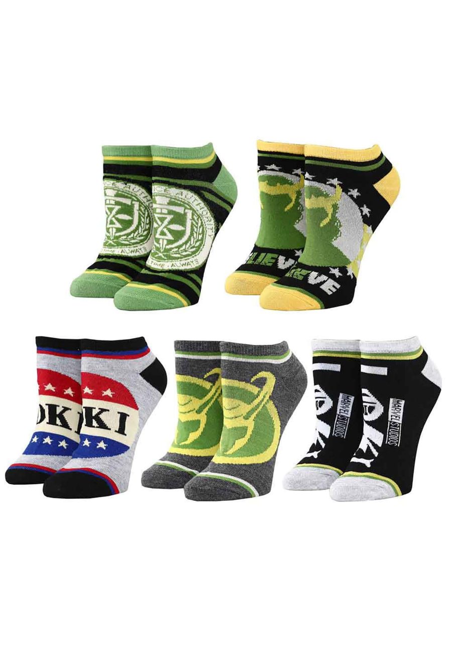 MARVEL LOKI CAMPAIGN 5 PAIR ANKLE SOCKS