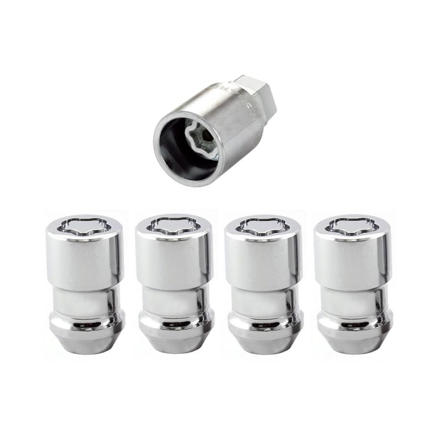 MCGARD 24137 Chrome Cone Seat Wheel Locks (M12 x 1.5 Thread Size) - Set of 4 Locks and 1 Key