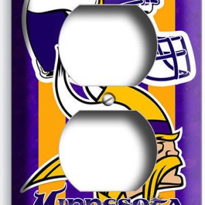 MINNESOTA VIKINGS FOOTBALL DUPLEX OUTLET WALL PLATE SPORT FAN BEDROOM HOME DECOR