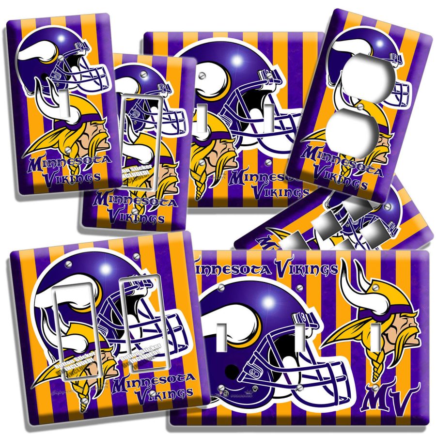 MINNESOTA VIKINGS FOOTBALL TEAM LIGHT SWITCH OUTLET WALL PLATES ROOM SPORT DECOR