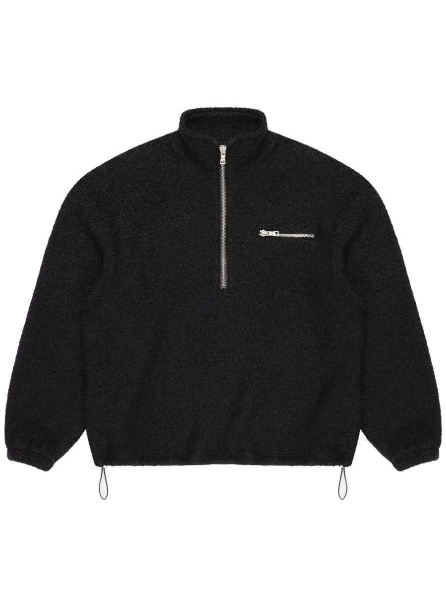 MKI MIYUKI ZOKU Boucle Quarter Zip Sweatshirt Black