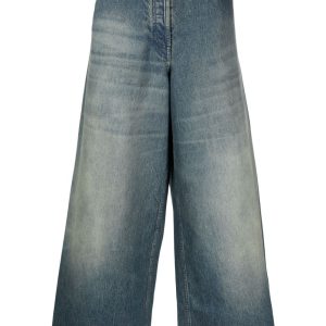 MONCLER GENIUS X 8 MONCLER PALM ANGELS Wide Leg Jeans Blue