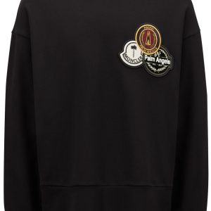 MONCLER GENIUS X PALM ANGELS Logo Multi Patch Sweatshirt Black