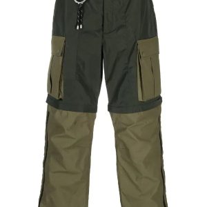 MONCLER GENIUS X PHARRELL WILLIAMS Poly Cotton Blend Logo Trousers Olive