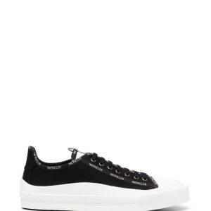 MONCLER Glissiere Low Top Canvas Sneakers Black