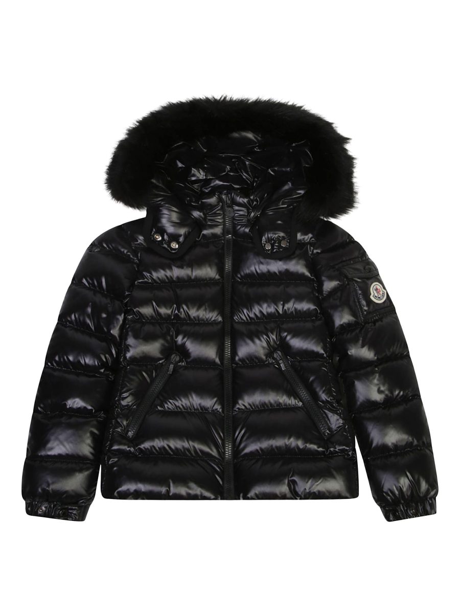 MONCLER KIDS Boys Badyf Padded Logo Patch Detail Jacket Black