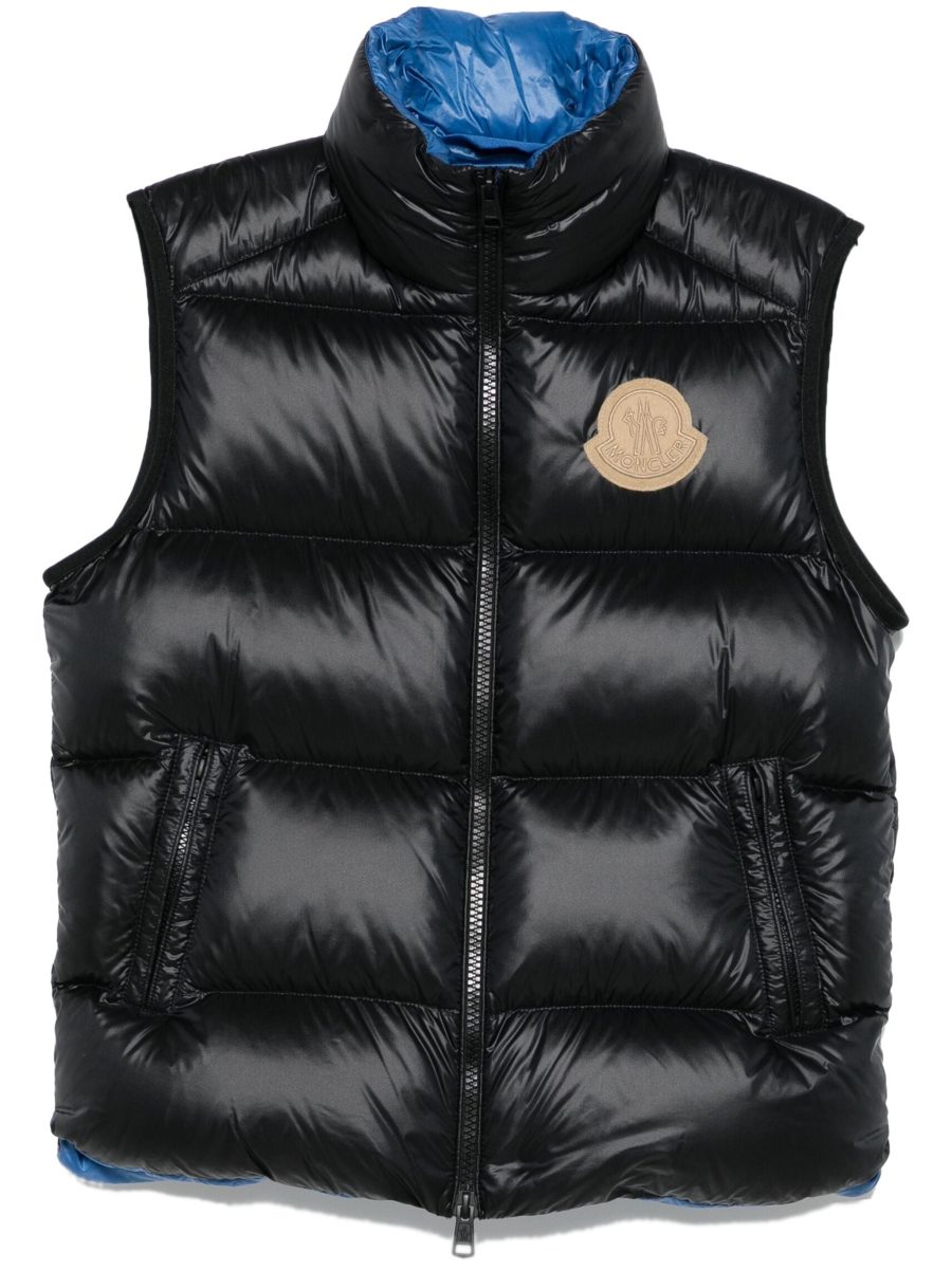 MONCLER Sumido Logo Patch Padded Gilet Black